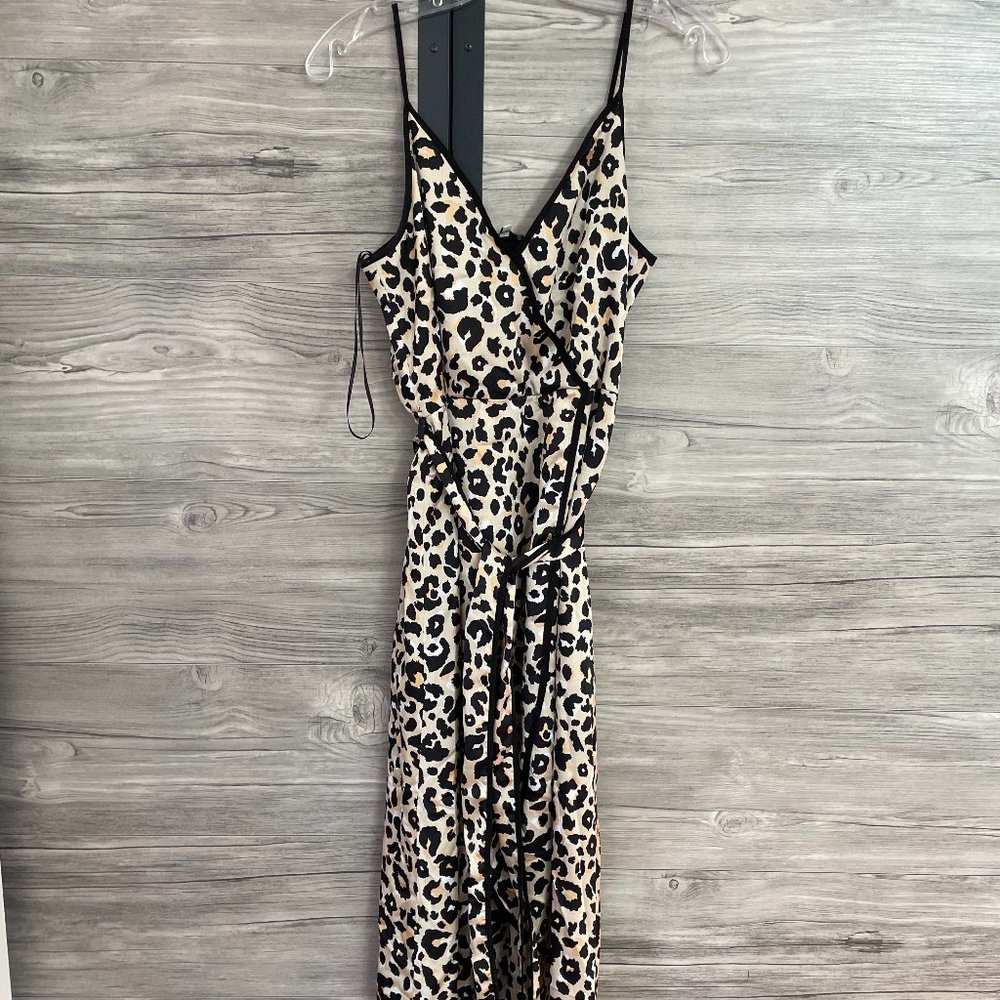 Leopard dress, tie waist, size small